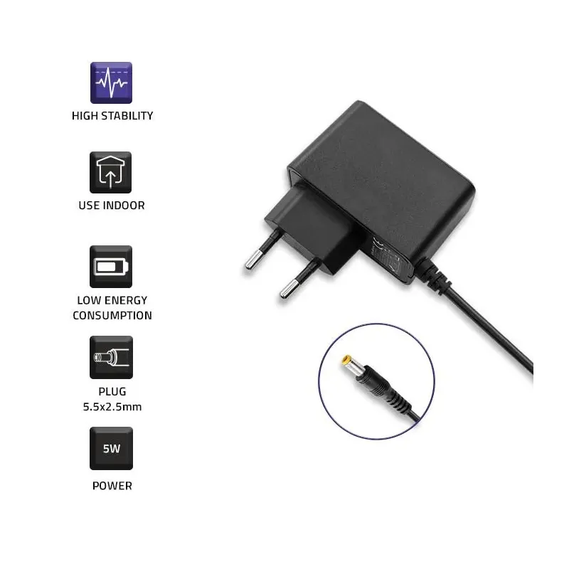 Zasilacz wtyczkowy Qoltec 5W | 5V | 1A | 5.5*2.5