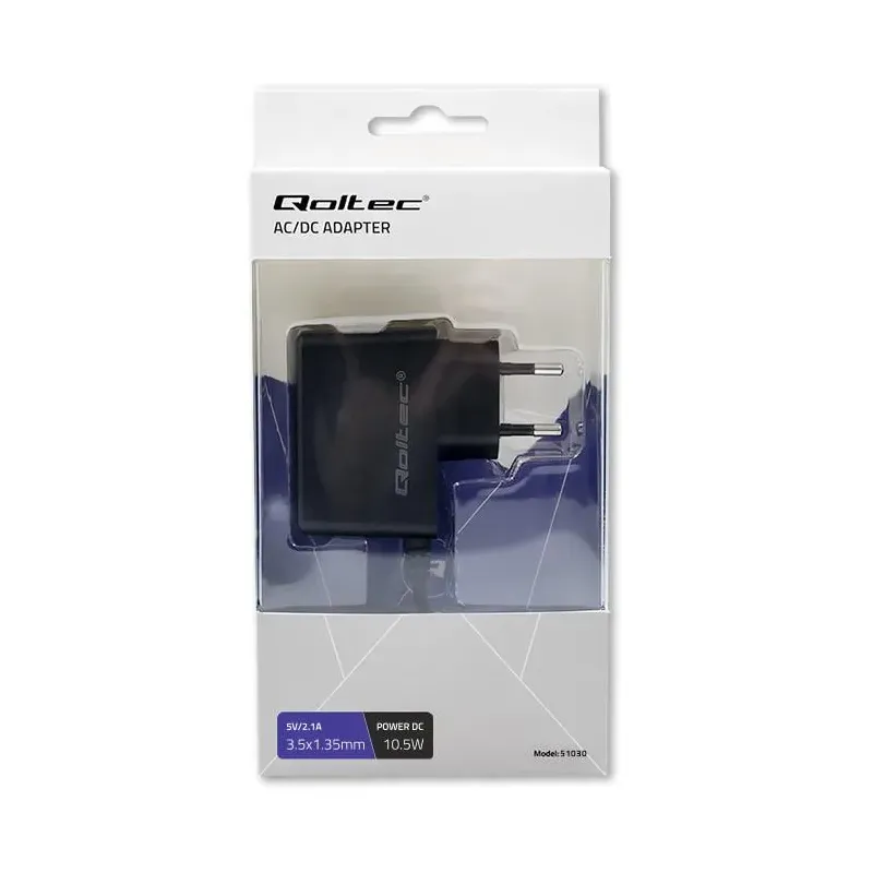 Zasilacz wtyczkowy Qoltec 10.5W | 5V | 2.1A | 3.5*1.35
