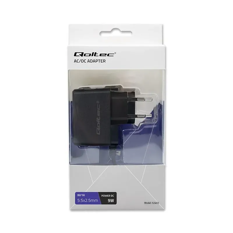 Zasilacz sieciowy Qoltec wtyczkowy 9W | 9V | 1A | 5.5*2.5