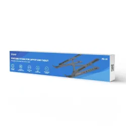Podstawka biurowa pod laptop, tablet SAVIO PB-01, aluminiowa, szara