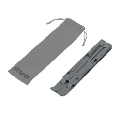 Podstawka biurowa pod laptop, tablet SAVIO PB-01, aluminiowa, szara