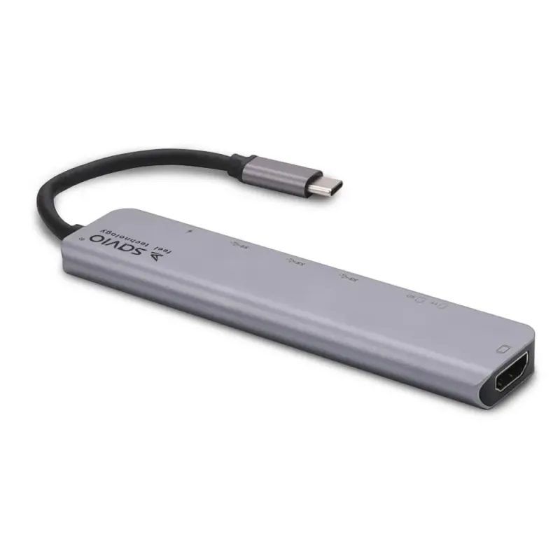 Hub USB 3.1 SAVIO AK-54 USB-C - 4 x USB-A szary