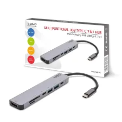 Hub USB 3.1 SAVIO AK-54 USB-C - 4 x USB-A szary