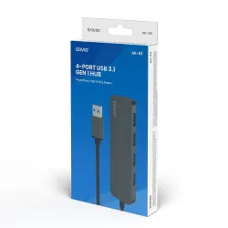 Hub USB 3.1 SAVIO AK-53 USB-A - 4 x USB-A szary