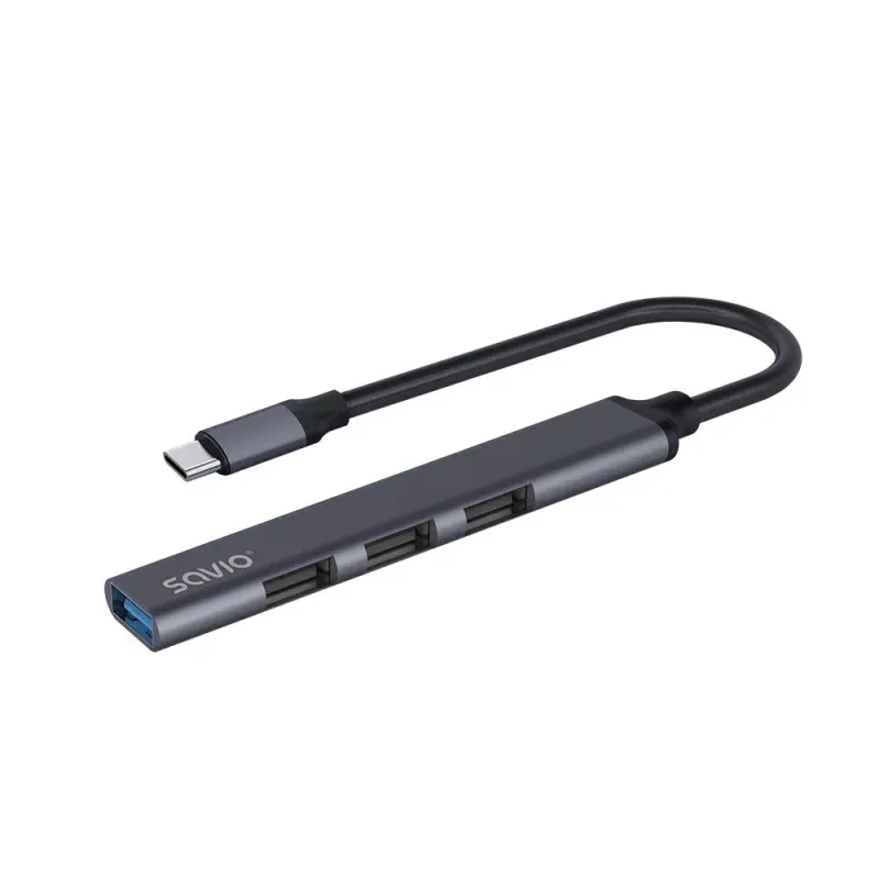 Hub USB SAVIO AK-71 USB-C - 3 x USB-A 2.0, 1 x USB-A 3.1 Gen 1