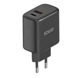 Ładowarka sieciowa Savio LA-06/B USB Quick Charge Power Delivery 3.0 30W,
