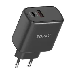 Ładowarka sieciowa Savio LA-06/B USB Quick Charge Power Delivery 3.0 30W,