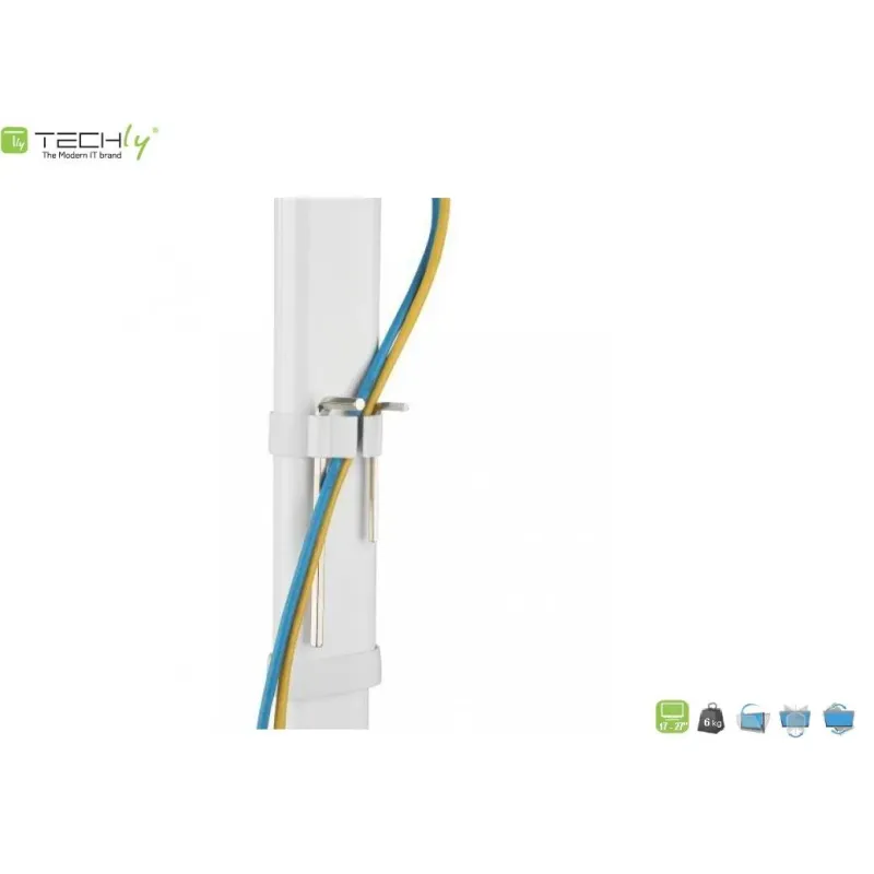 Uchwyt biurkowy Techly 17"-27", 6kg pionowy | PartsPC.pl