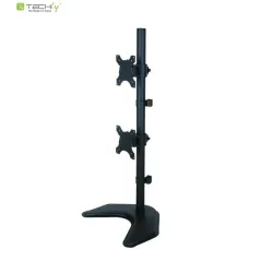 Uchwyt biurkowy LCD/LED Techly 13"-27" 20kg, 2 monitory, pion, czarny