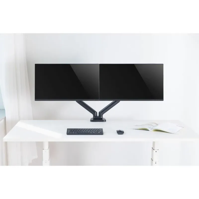 Uchwyt biurkowy 2xLCD/LED Techly 17"-32" 2x(2-9kg) Amortyzator gazowy