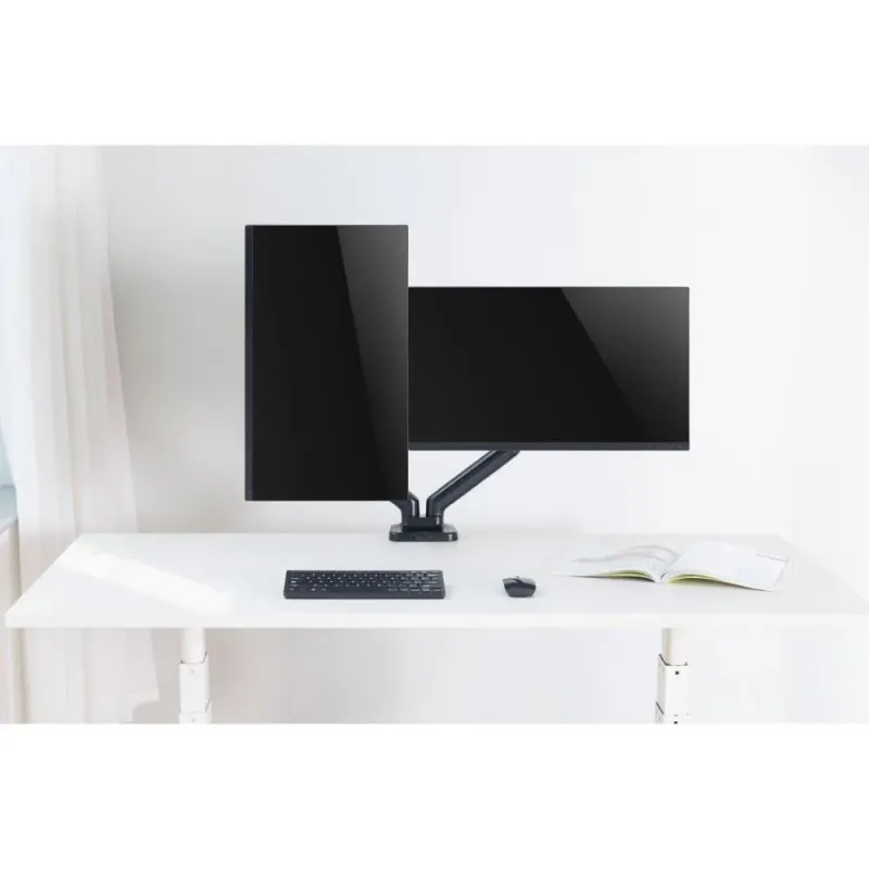 Uchwyt biurkowy 2xLCD/LED Techly 17"-32" 2x(2-9kg) Amortyzator gazowy
