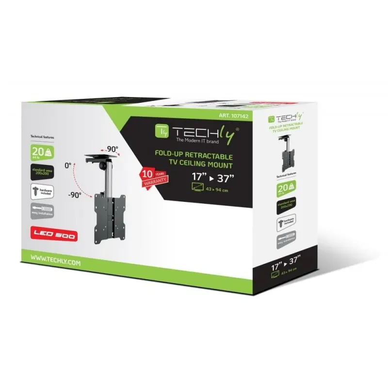 Uchwyt sufitowy Techly 17"-37", 20kg składany