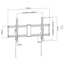 Uchwyt ścienny Techly 43"-90", 70kg slim