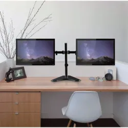 Uchwyt biurkowy Techly na 2 monitory 13"-32" 2x8kg regulowany