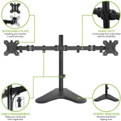 Uchwyt biurkowy Techly na 2 monitory 13"-32" 2x8kg regulowany