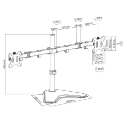 Uchwyt biurkowy Techly na 2 monitory 13"-32" 2x8kg regulowany