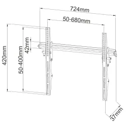 Uchwyt ścienny Techly 40"-65", 50kg uchylny z blokadą