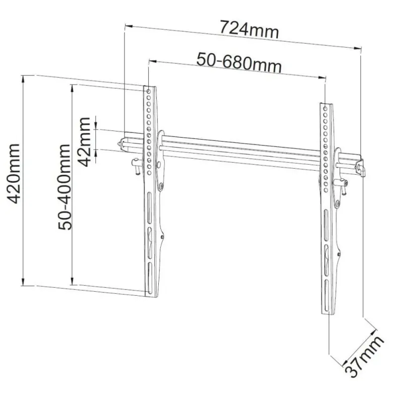 Uchwyt ścienny Techly 40"-65", 50kg uchylny z blokadą