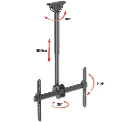 Uchwyt sufitowy Techly 37"-70", 50kg pełna regulacja | PartsPC.pl