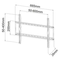 Uchwyt ścienny Techly do TV 40-65" LED/LCD 50kg slim 28mm