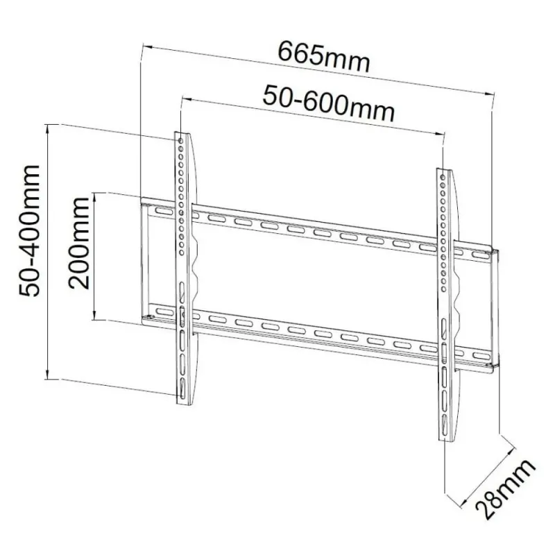 Uchwyt ścienny Techly do TV 40-65" LED/LCD 50kg slim 28mm
