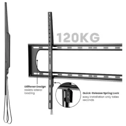 Uchwyt ścienny Techly do TV 60-120" LED/LCD 120kg slim | PartsPC.pl