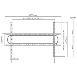 Uchwyt ścienny Techly do TV 60-120" LED/LCD 120kg slim | PartsPC.pl