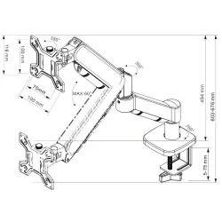 Uchwyt biurkowy Techly LCD/LED 13"-32", 10kg, czarny