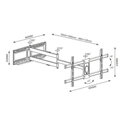 Uchwyt ścienny LCD/LED Techly 42"-80", 70 kg obrotowy