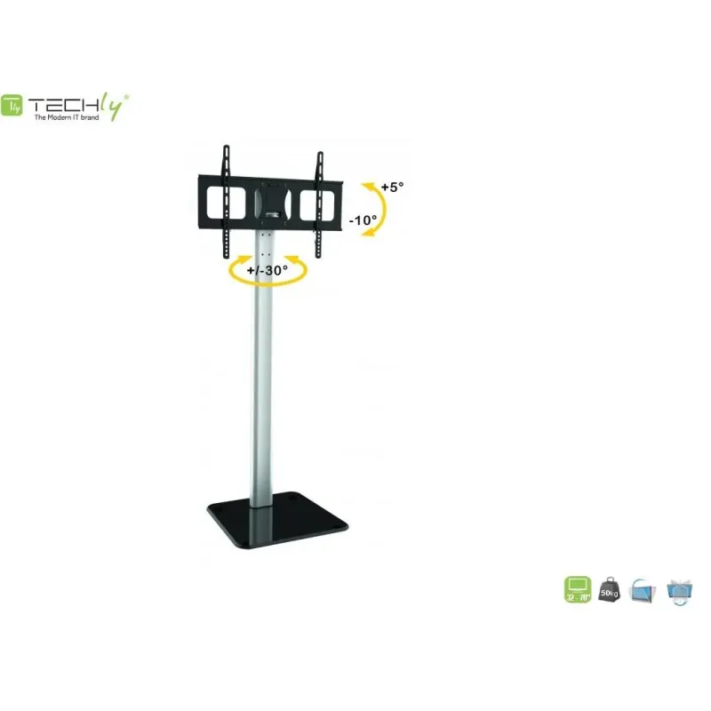 Stojak podłogowy Techly 32"-70", 50kg regulowany