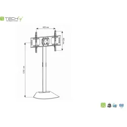 Stojak podłogowy Techly 32"-70", 45kg regulowany