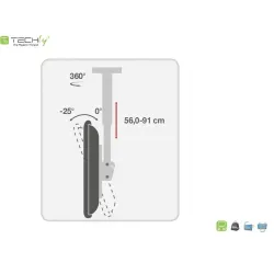 Uchwyt sufitowy Techly 32"-55", 50kg regulowany