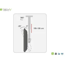 Uchwyt sufitowy Techly 37"-70", 50kg regulowany