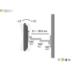 Uchwyt ścienny Techly 13"-30", 15kg obrotowy