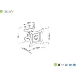 Uchwyt ścienny Techly 13"-30", 23kg obrotowy
