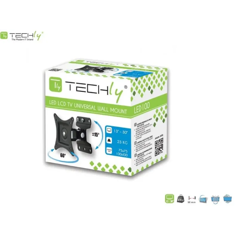 Uchwyt ścienny Techly 13"-30", 23kg obrotowy