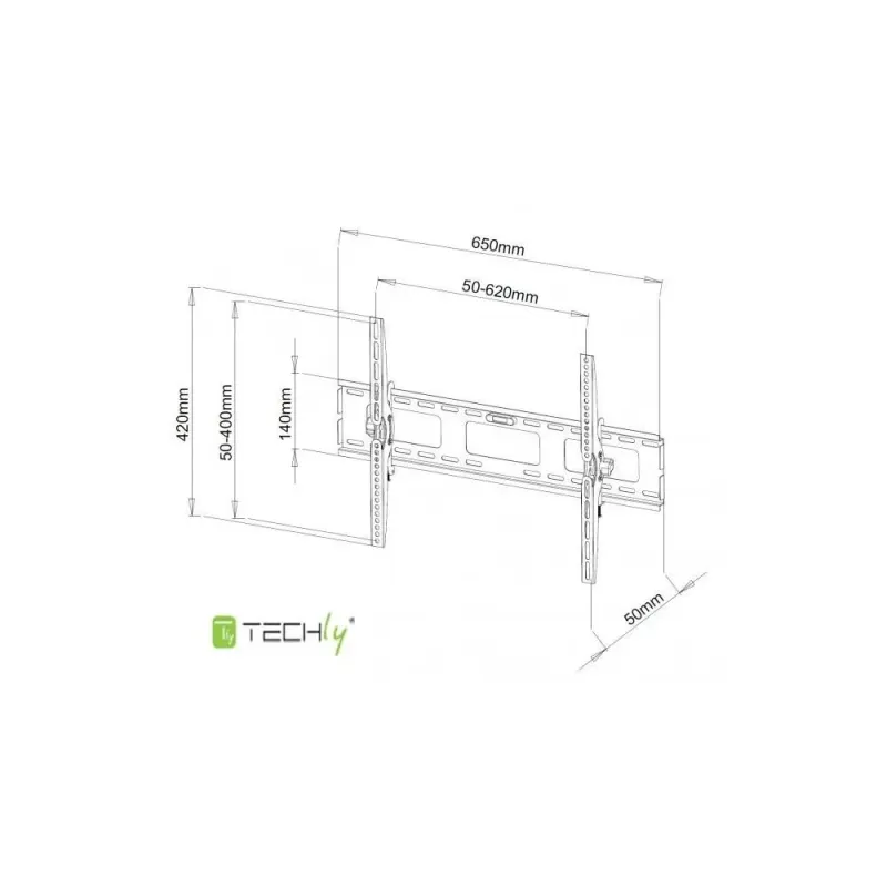 Uchwyt ścienny Techly 40"-65", 60kg slim