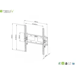Uchwyt ścienny Techly 23"-55", 60kg slim