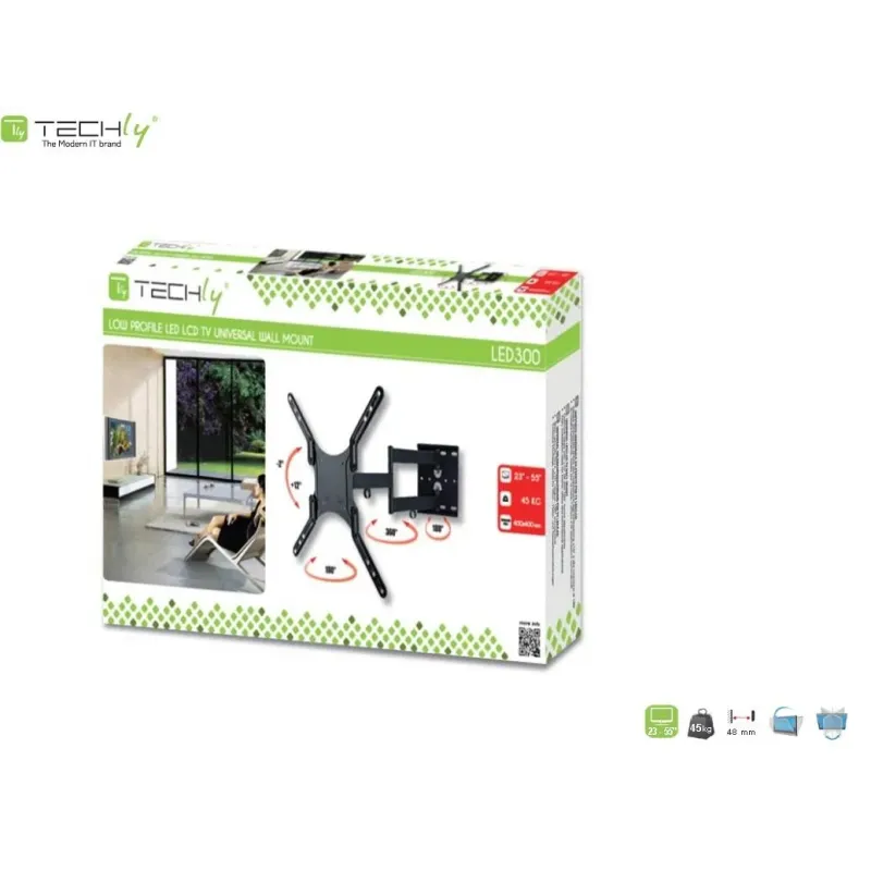 Uchwyt ścienny Techly 23"-55", 45kg obrotowy