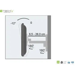Uchwyt ścienny Techly 19"-37", 25kg obrotowy
