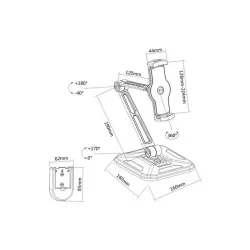 Ramię biurkowe/ścienne Techly do Tabletu/iPad 4,7"-12,9", regulowane,