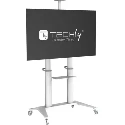 Stojak mobilny Techly 70"-120", 140kg z półką, biały