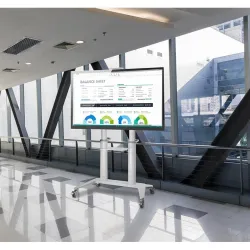 Stojak mobilny Techly 70"-120", 140kg z półką, biały