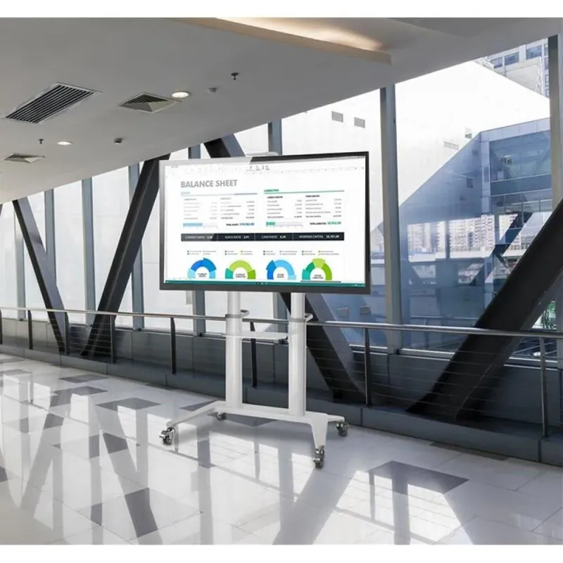 Stojak mobilny Techly 70"-120", 140kg z półką, biały