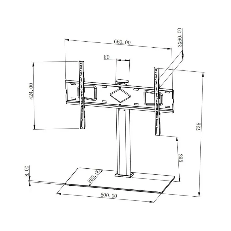 Stojak TV Techly 32"-65", 45kg pionowy