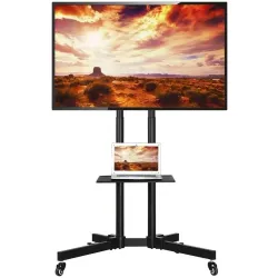 Stojak mobilny Techly 37''-70'', 50kg regulowany, 2xpółka