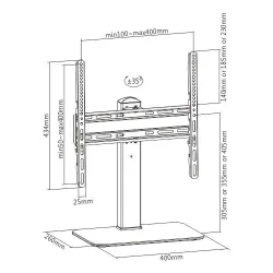Stojak / Podstawka LCD/LED Techly 32"-55", 40kg, regulowany