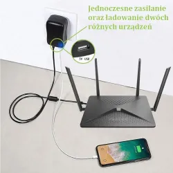 Zasilacz sieciowy Techly Uniwersalny Regulowany 3-12V 2.25A 27W USB 5V 1A