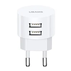 Ładowarka sieciowa Usams T20 2,1A 2xUSB- bez kabla - biała