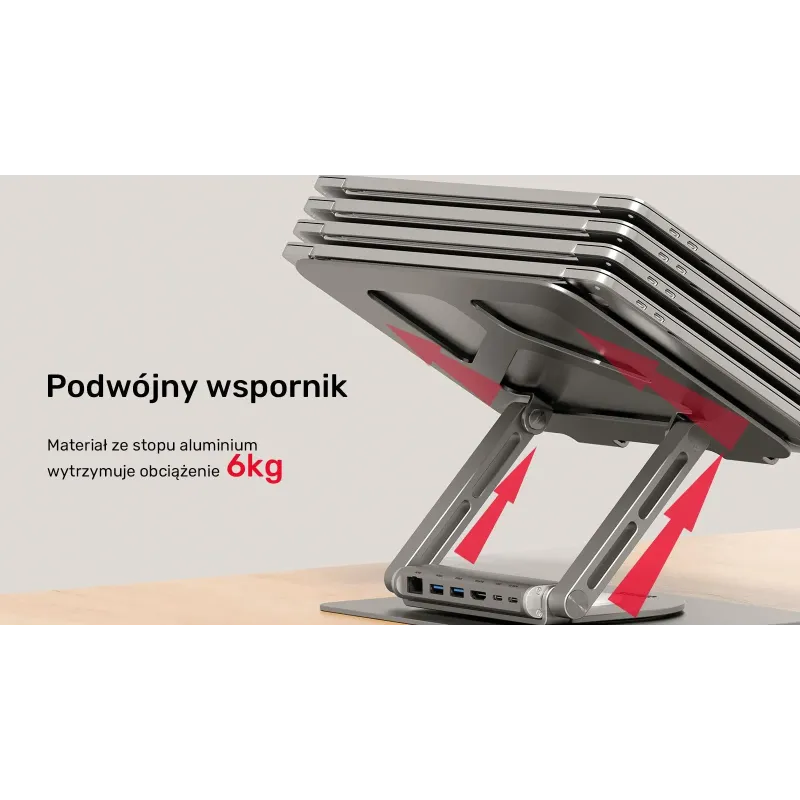 Podstawka pod laptop UNITEK D1109A HUB USB-C, HDMI, 4K, PD 1… | PartsPC.pl